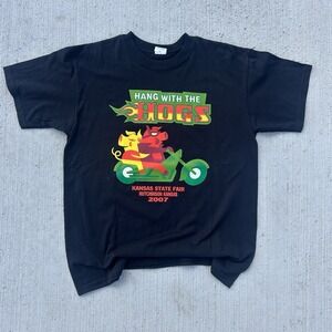 Kansas State Fair Shirt 2007 Check Out The Studs Horse Graphic Black Large Tee